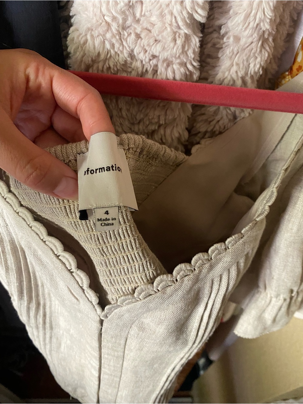 Reformation Simmie Linen Top Natural - Size 4 - Picture 6 of 9